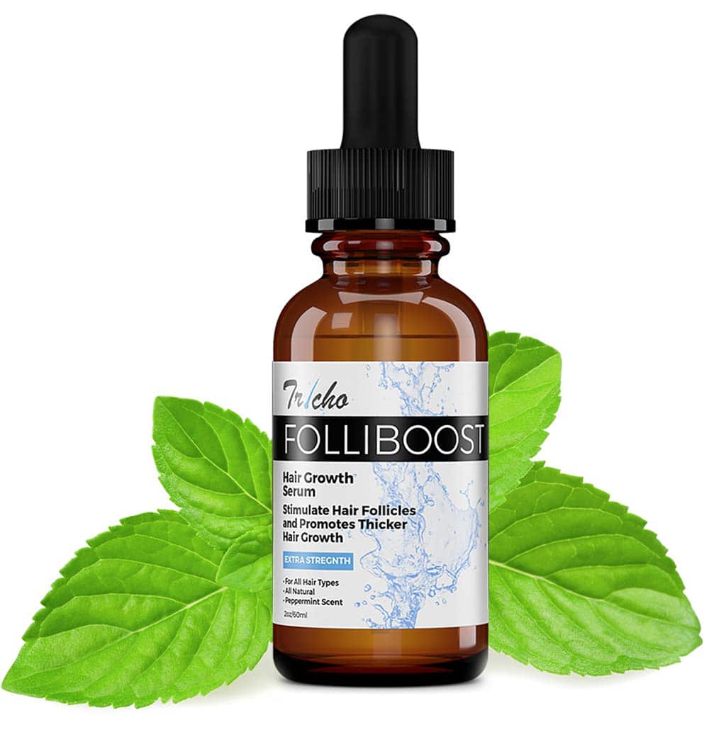 Tricho Labs Folliboost Hair Growth Serum - Natural-Based Formula with Biotin, AnaGain, Baicapil, Peppermint Oil, for Thick, Full Hair - Helps Fight the Signs of Hair Loss - Made in the USA - 2oz