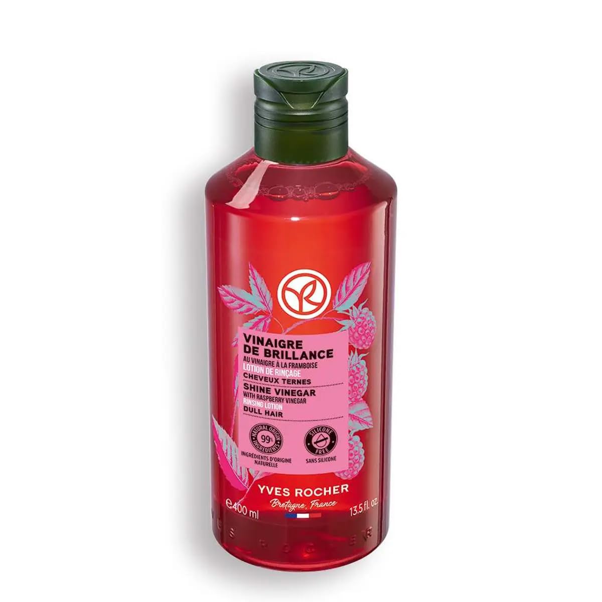 Yves Rocher Raspberry Shine Hair Vinegar – Restores Natural Women Unisex Hair Shine 400 ml./13.5 fl.oz.