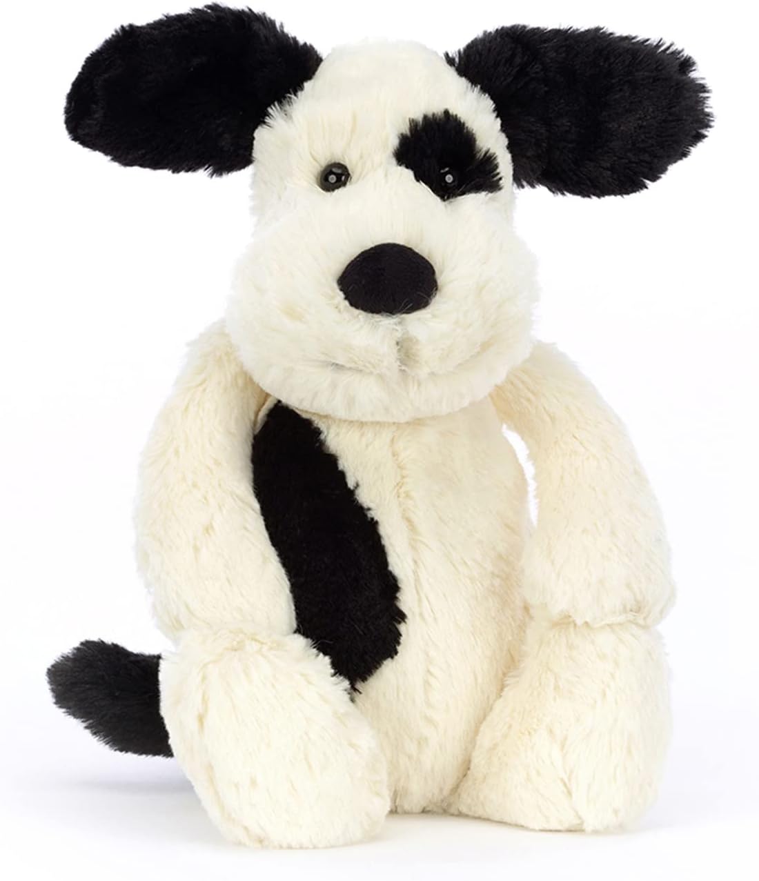 Jellycat Bashful Black and Cream Puppy Stuffed Animal, Medium 12 inches - Dogs and Puppies Plush Toy - Classic Children's Gift