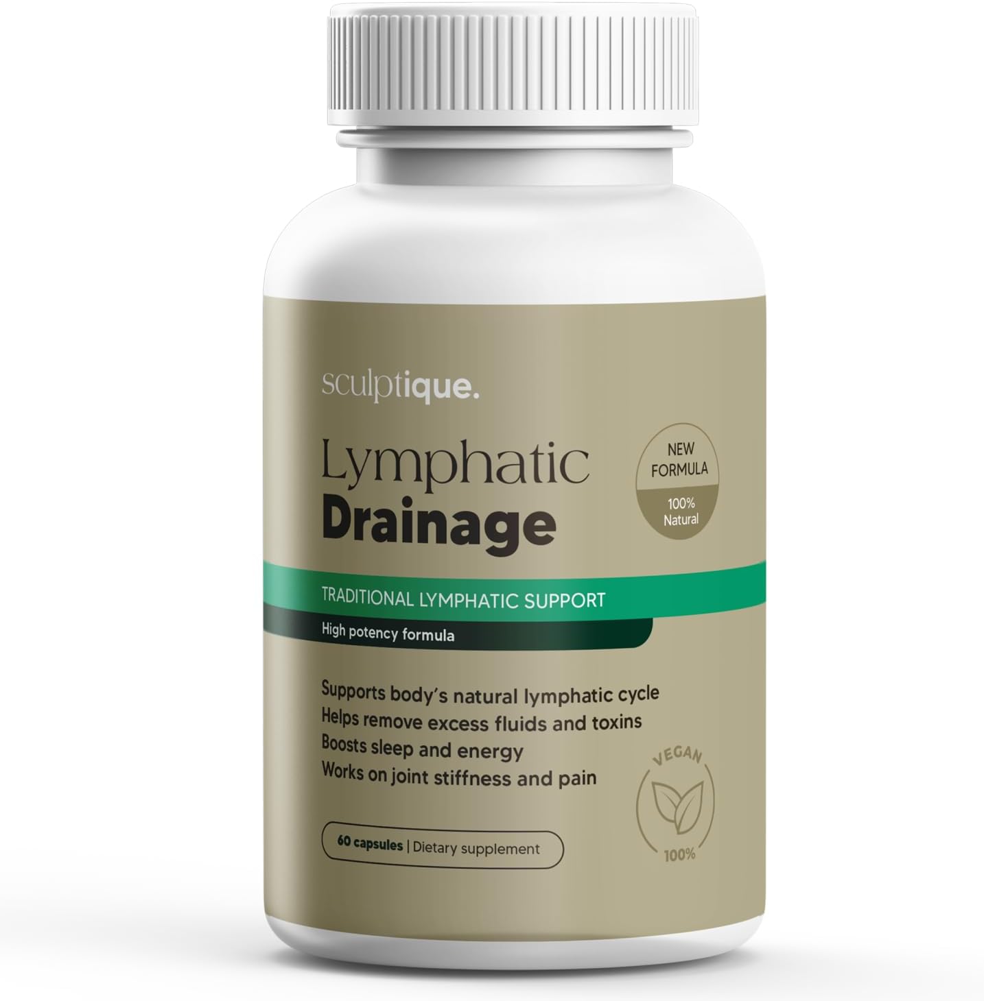 Sculptique Lymphatic Drainage Supplement – Lymphatic Drainage Capsules with Dandelion, Burdock, Cleavers & Echinacea, Supports Bloating, Fluid Balance...