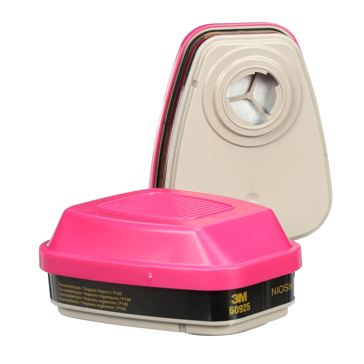 3M P100 Respirator Cartridge/Filter 60925, 1 Pair, NIOSH APPROVED, Protects Against Formaldehyde, Organic Vapors and Particulates, Use in General...