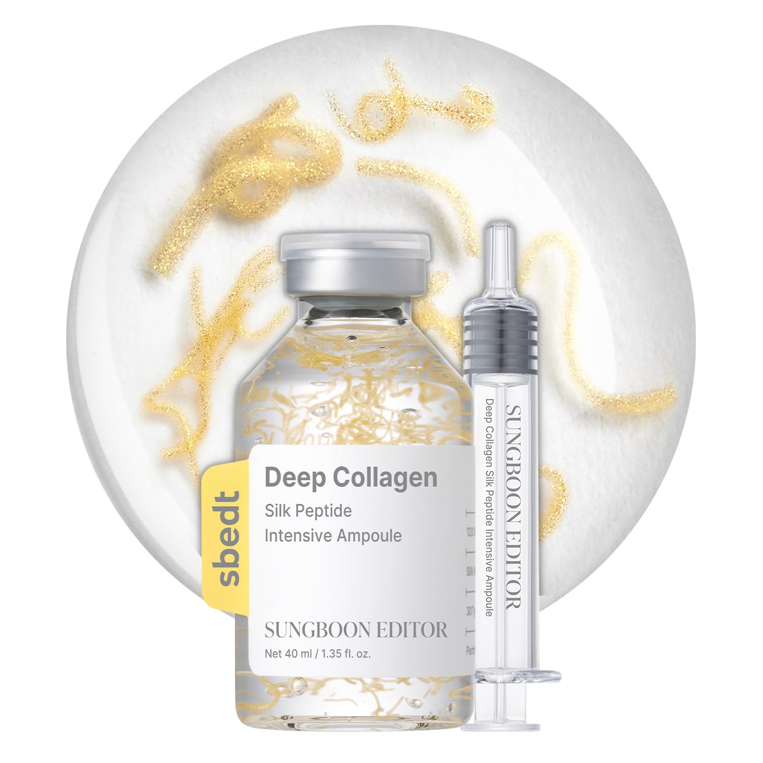 SUNGBOON EDITOR Glow Intensive Silk Peptide Ampoule, Copper Peptides Serum for Face with Collagen & Multi Peptides, Hydrating Korean Skincare Facial...