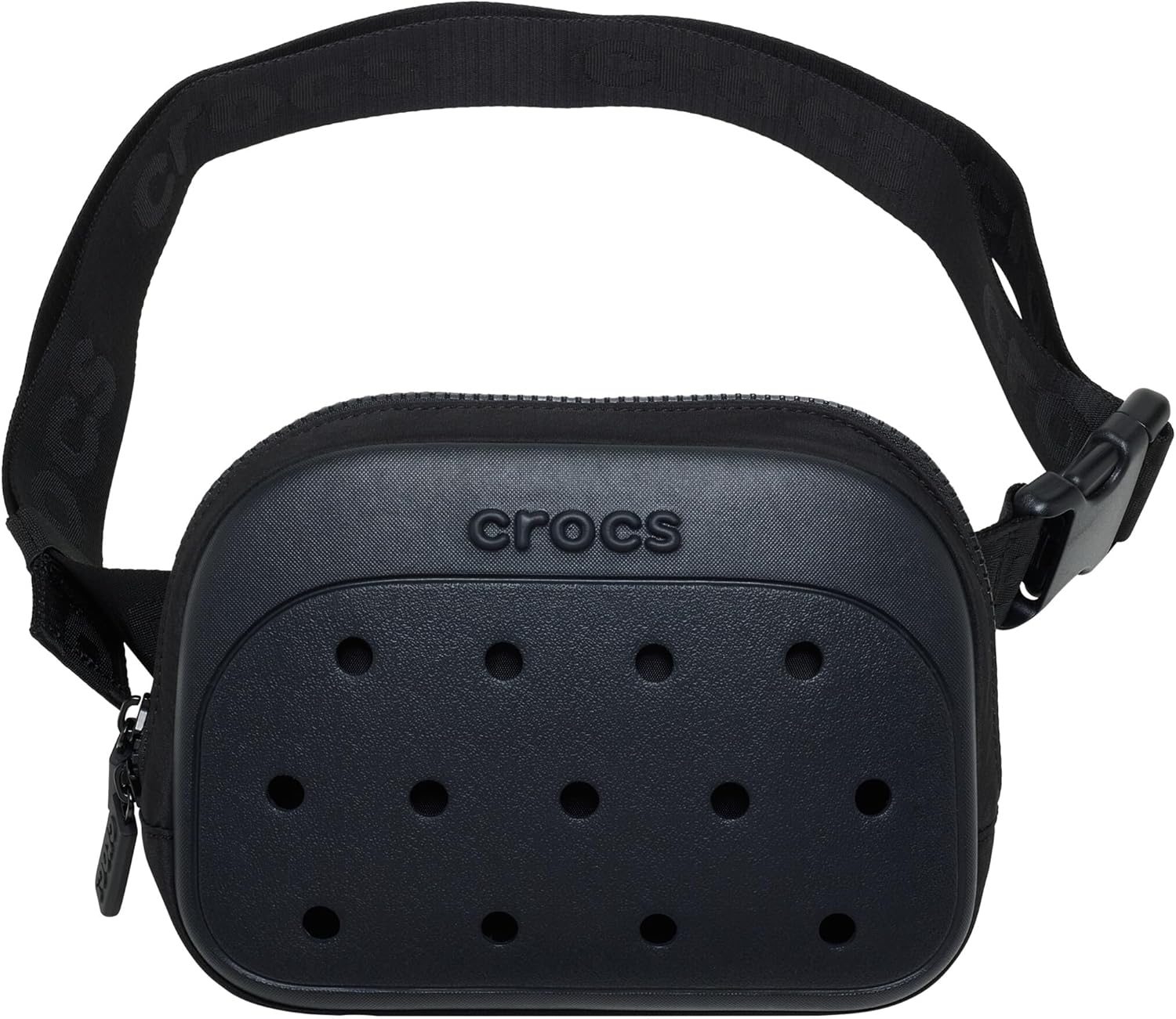 Crocs Classic Belt Waist Bag, Customizable Fanny Pack, Personalize with Jibbitz Charms, Black, One Size