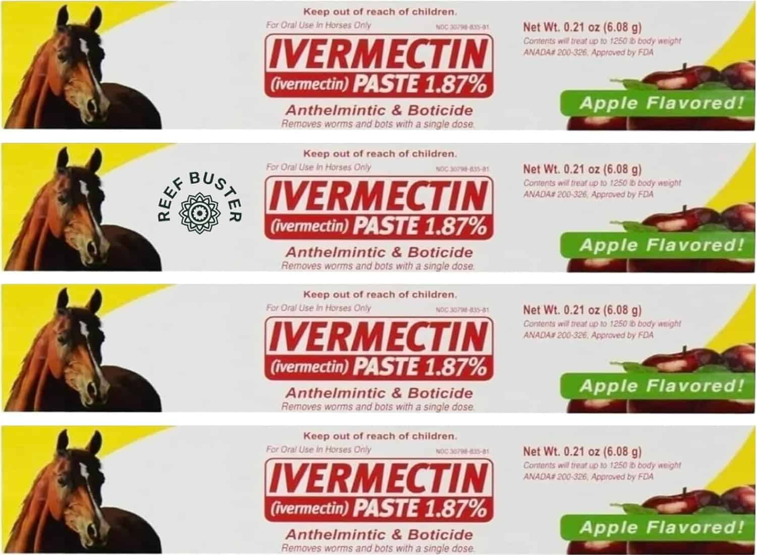 Ivermectin Paste 6.08g Tubes (4-Pack) Bundled Sticker Included